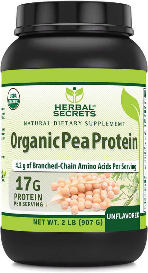 Herbal secrets Pea Protein 2 lbs (Non-GMO) (907 G) Unflavored - Support Lean Muscle Growth, Energy Production, Cardiovascular & Kidney Health*