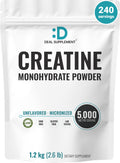 Micronized Creatine Monohydrate, 120 Servings, 5g Per Serving (600g/1.3lb) | Fast Absorbing & Unflavored | Supports Strength, Power & High-Intensity Training* | Vegan, Keto, Non-GMO