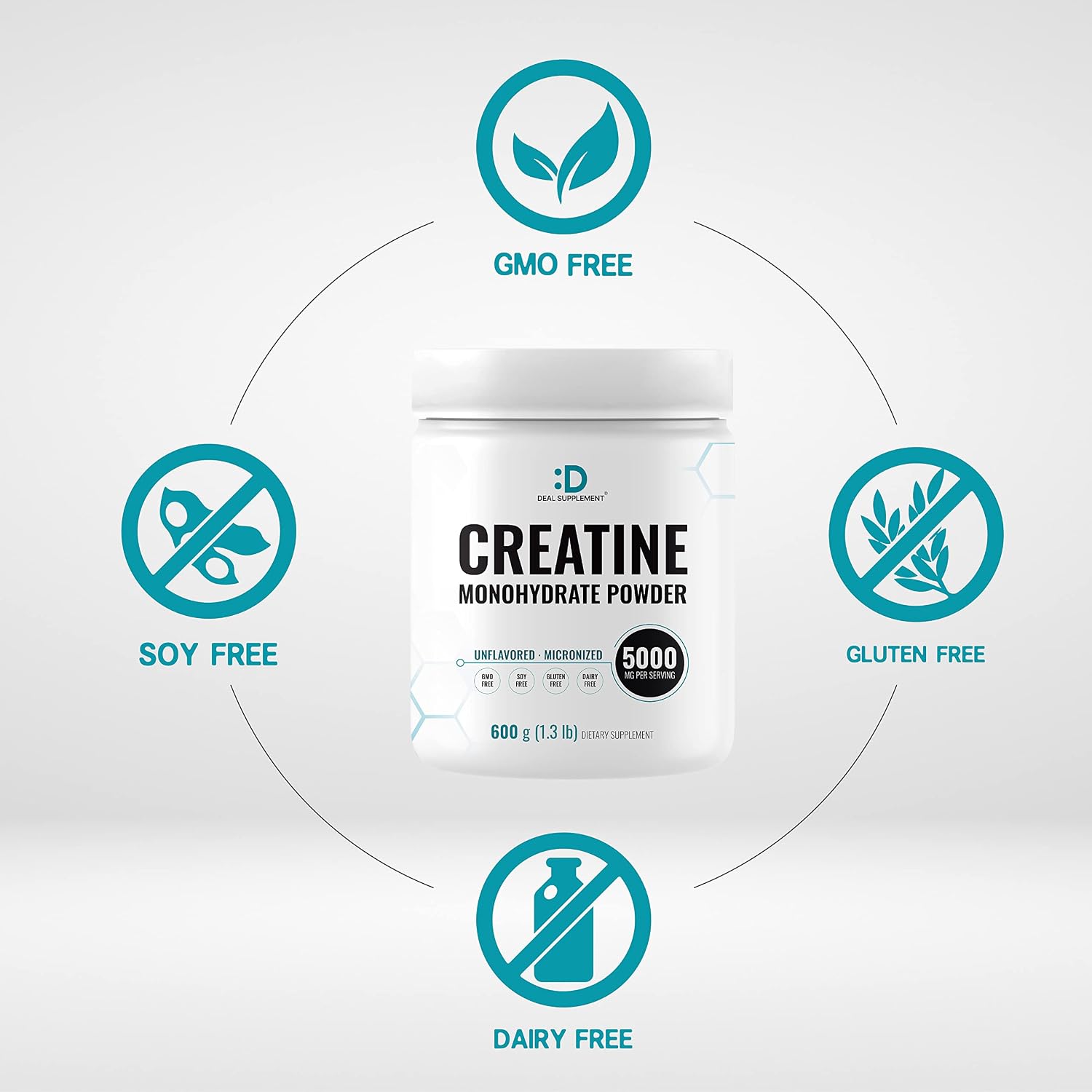 Micronized Creatine Monohydrate, 120 Servings, 5g Per Serving (600g/1.3lb) | Fast Absorbing & Unflavored | Supports Strength, Power & High-Intensity Training* | Vegan, Keto, Non-GMO
