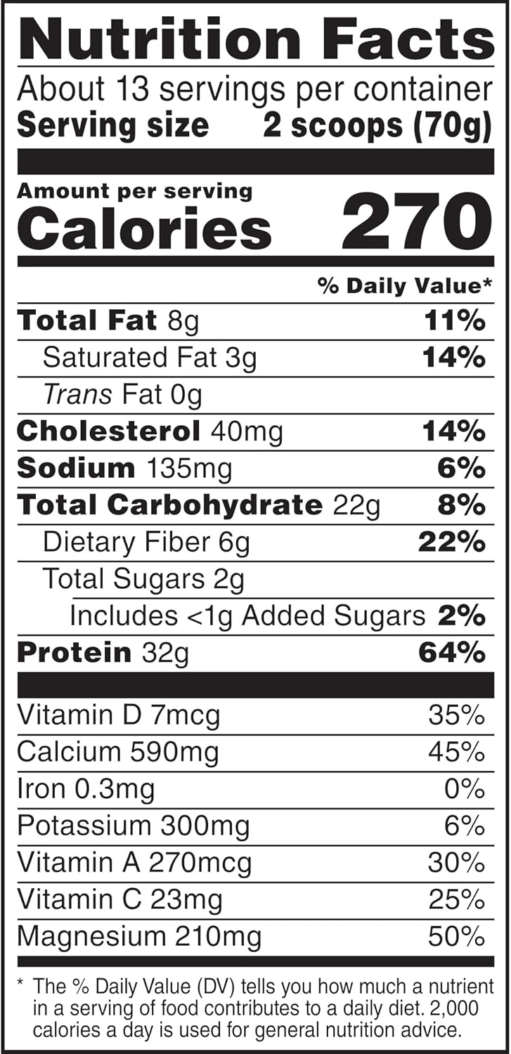 Muscle Milk Genuine Protein Powder, Vanilla Crème, 1.93 Pounds, 12 Servings, 32g Protein, 2g Sugar, Calcium, Vitamins A, C & D, NSF Certified for Sport, Energizing Snack, Packaging May Vary